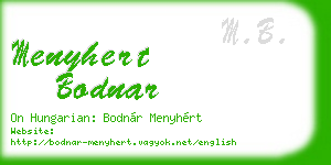 menyhert bodnar business card